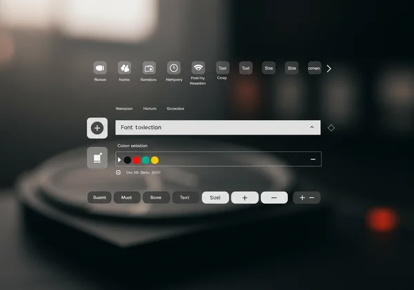 Floating toolbar for digital clock customization on screen