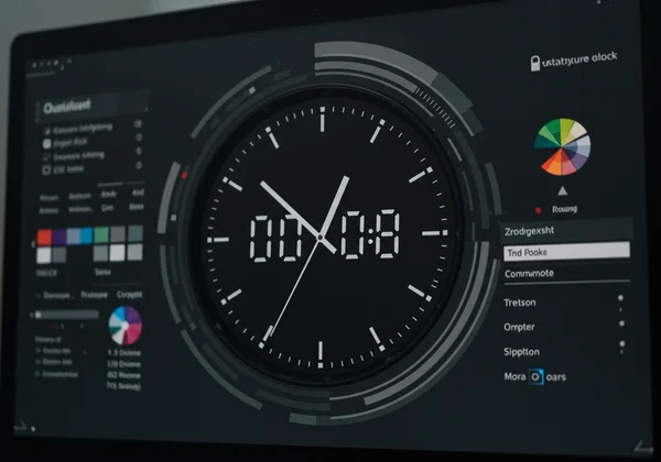 Custom digital clock interface with various customization options