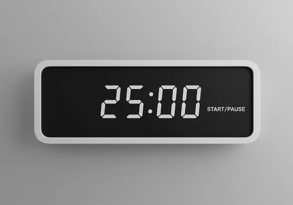 Screenshot of an online digital clock set for 25 mins.