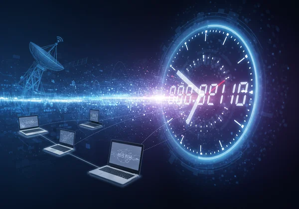 Abstract representation of atomic time synchronization