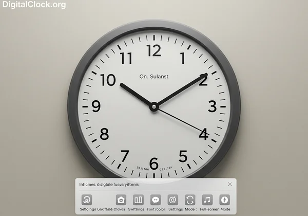 DigitalClock.org analog clock with intuitive toolbar