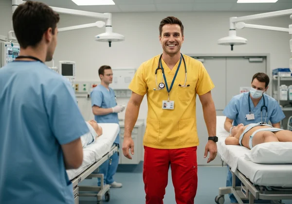 Nurse administering medication using accurate clock