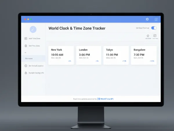 Customizable multi-timezone digital clock interface