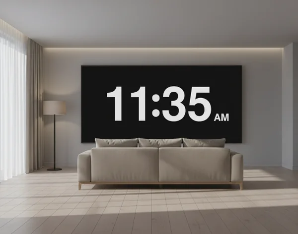 Fullscreen clock in a room